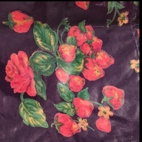 Vintage April Cornell Strawberry Raincoat XL - Picture 6 of 7